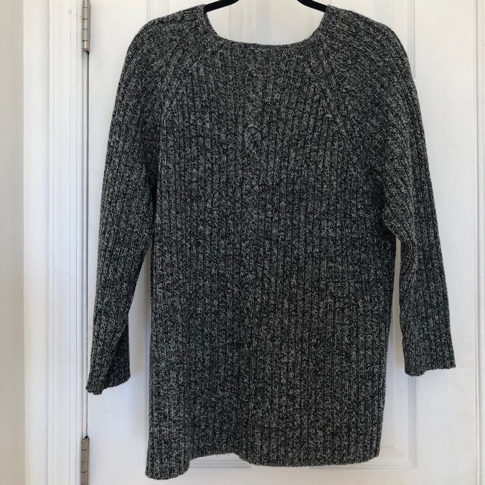 Beautiful Gray Wool Cable Knit Sweater